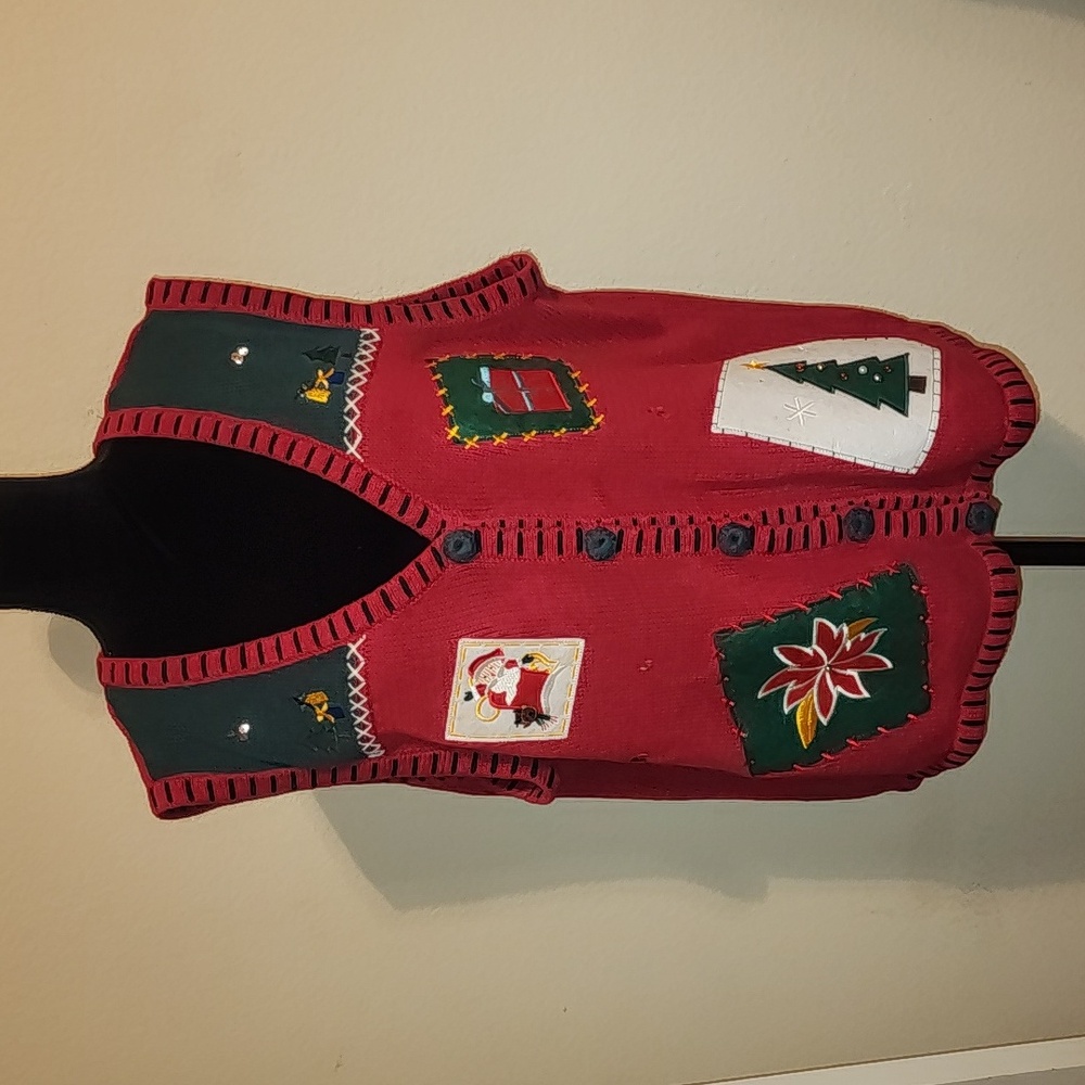 Ugly Christmas Sweater Vest Size 2XL Sleeveless Red
